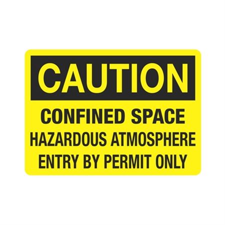 Caution Confined Space Hazardous Atmosphere Enter By Permit Only Sign